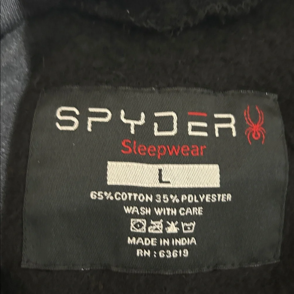Spyder Sleepwear Hoodie Black Sweatshirt Loungewear Men’s Size Large - Picture 5 of 5